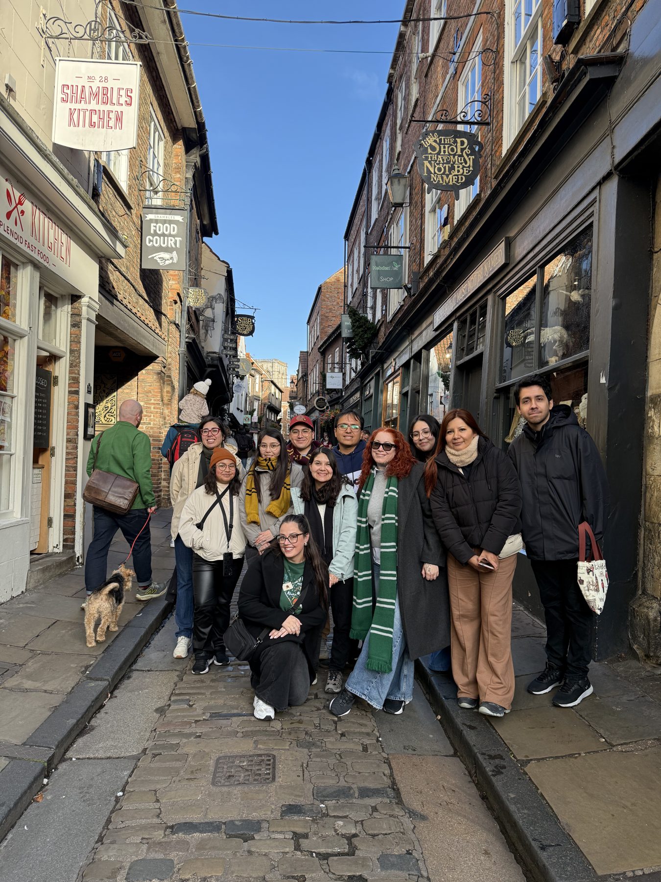 Group of travelers on The Shambles, York
